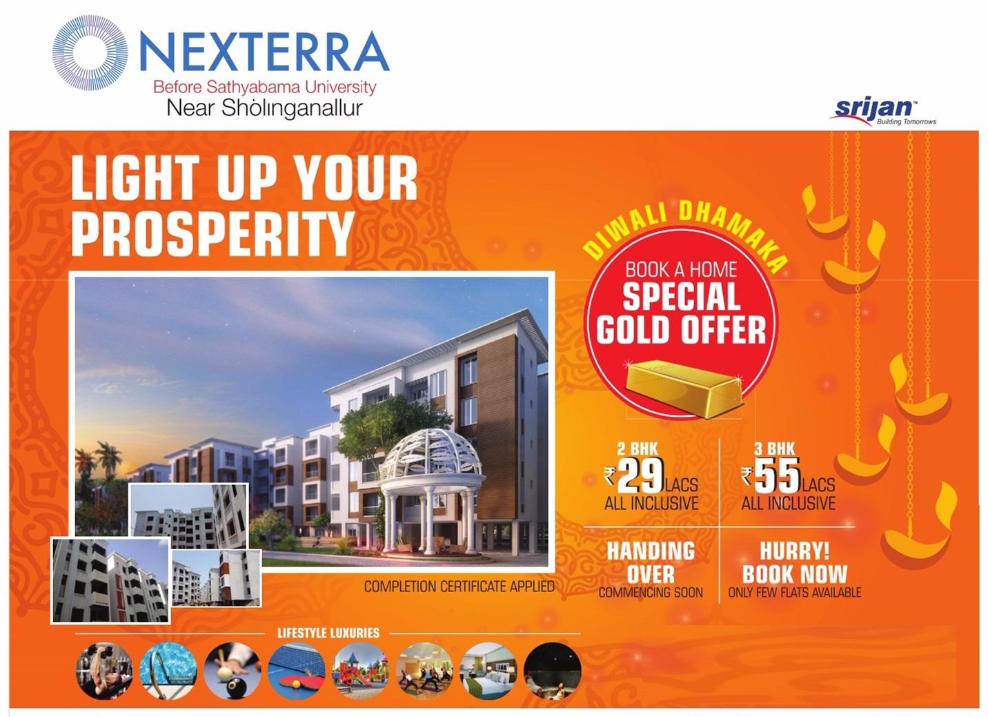 Light up your prosperity with book a home special gold offer at PS Srijan Nexterra in Chennai